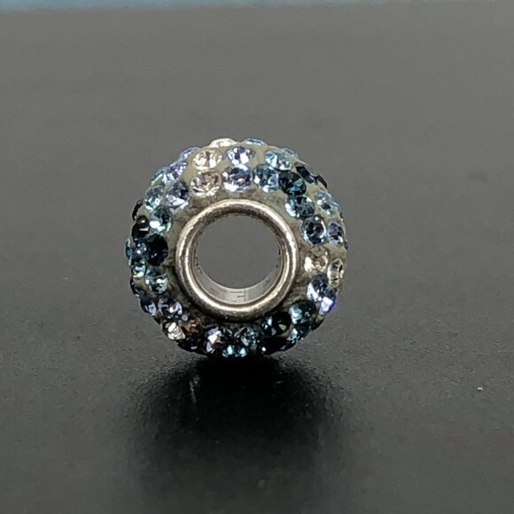 Charm multi-toned blue zirconia gemstone spherical charm *flawed* - Picture 5 of 16